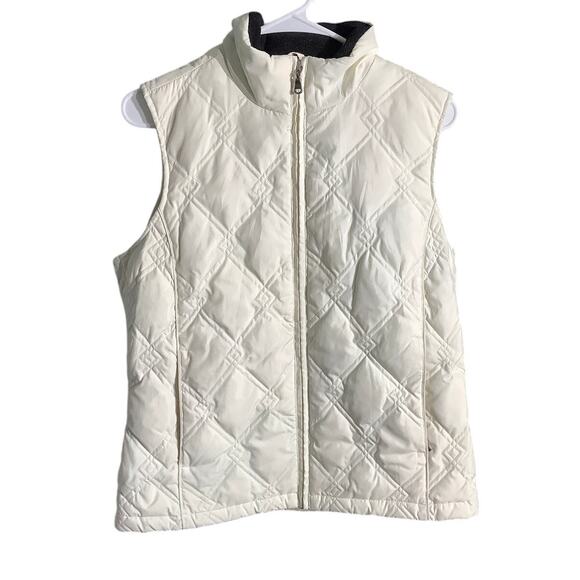 Eddie Bauer Cream Quilted Goose Down Vest Women’s Small — Outdoor, Cozy, Classic - Picture 1 of 5